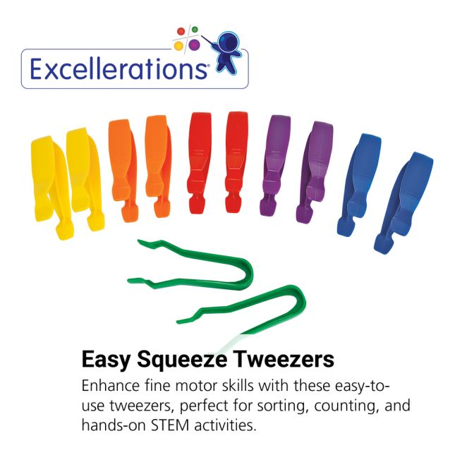 Excellerations® Easy Squeeze Tweezers - Set of 12