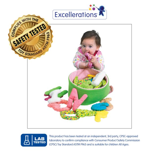 Excellerations® 5" Jumbo Premium Soft Sensory Alphabet Letters with Basket for Toddlers