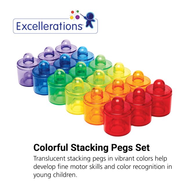 Excellerations® earlySTEM™ Translucent Stacking Pegs