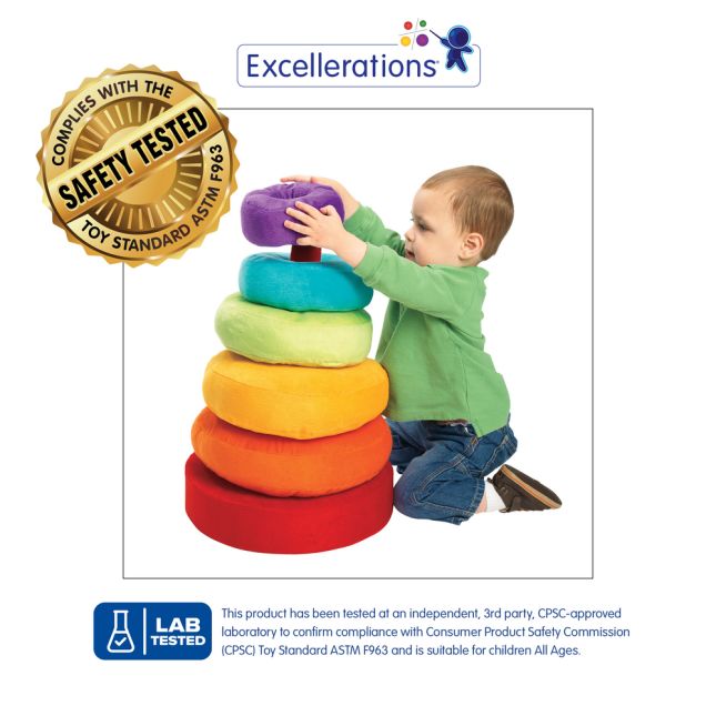 Excellerations® Giant Plush Rainbow Stacking Ring