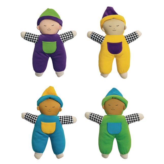 Excellerations® Multicultural Velour Soft Baby Dolls - Set of 4