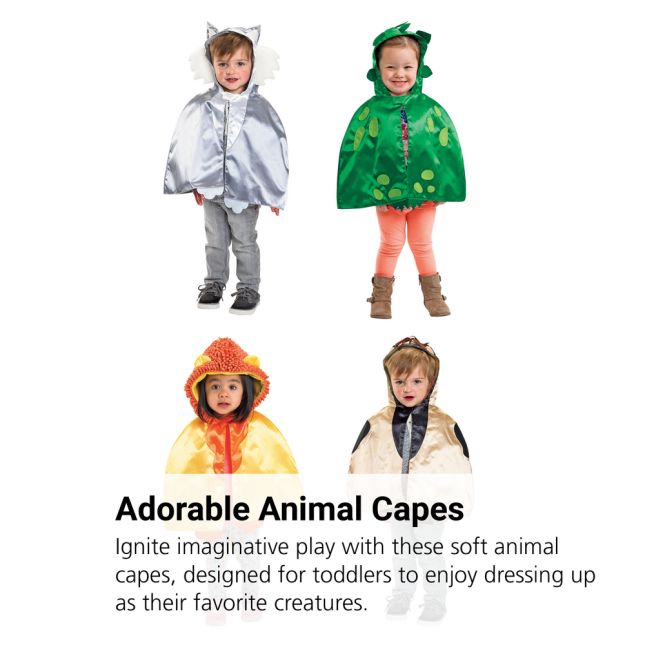 Excellerations® Toddler Animal Capes with Hoods Set of 4