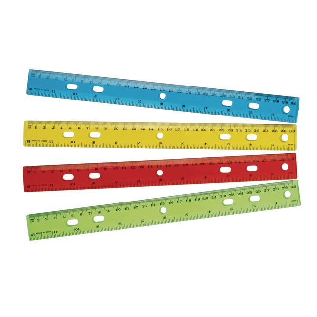 12" Standard and Metric Plastic Ruler - Set of 12_0