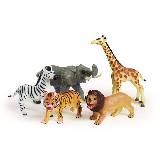 Discount School Supply® Jumbo Soft Jungle Animals - Set of 5