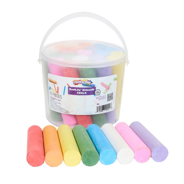 Colorations® DustLite™ Washable Sidewalk Chalk - 20 Pieces