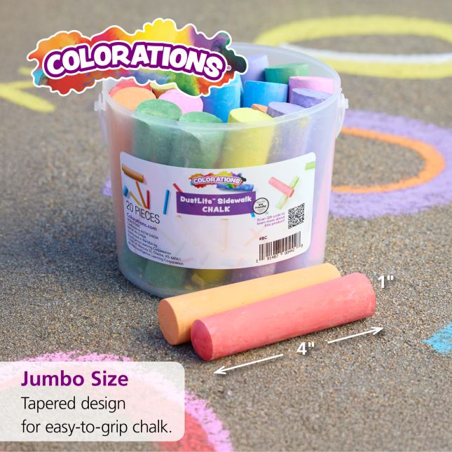 Colorations® Washable Sidewalk Chalk - 20 Pieces