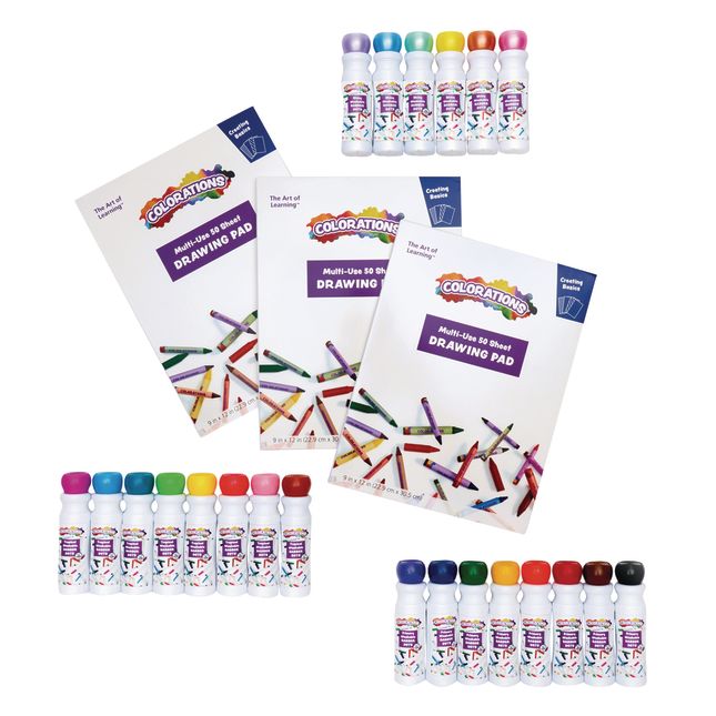 Colorations® 25 Dab Markers with 3 Drawing Pads