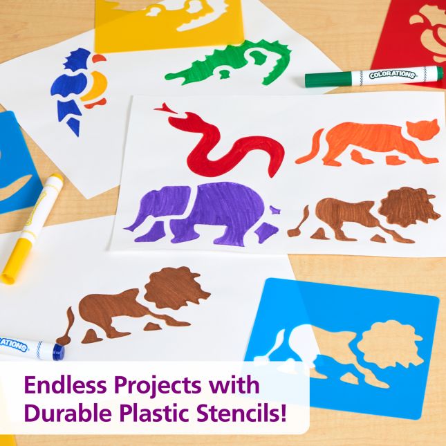Colorations® Washable Plastic Jungle Stencils  - Set of 6