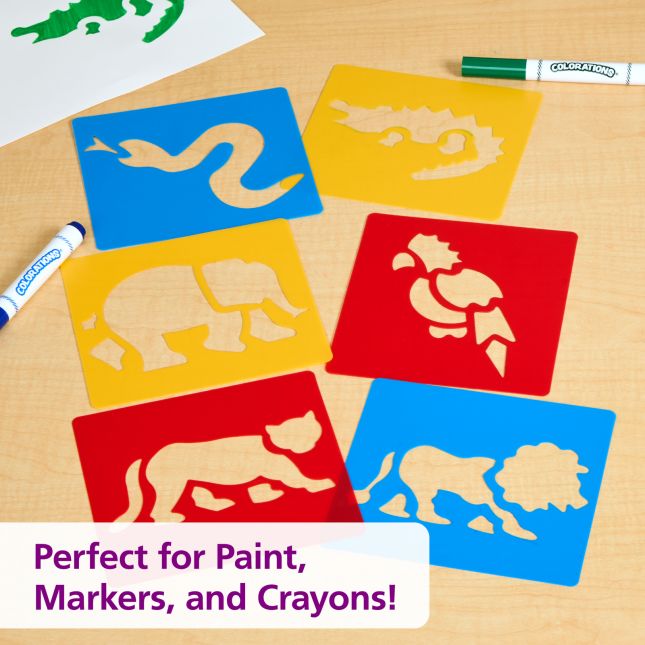 Colorations® Washable Plastic Jungle Stencils  - Set of 6