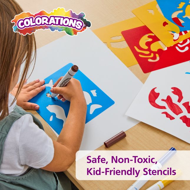 Colorations® Sea Life Washable Plastic Stencils - Set of 6