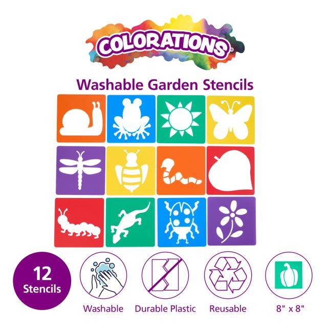 Colorations® Garden Stencils - Set of 12 Designs