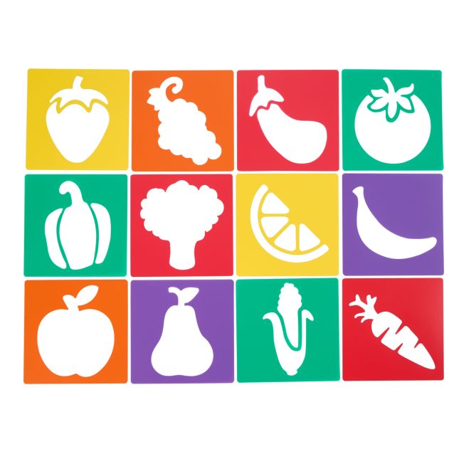 Colorations® Fruit and Vegetable Stencils Set of 12