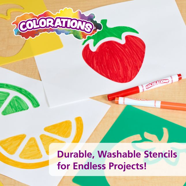 Colorations® Fruit and Vegetable Stencils Set of 12