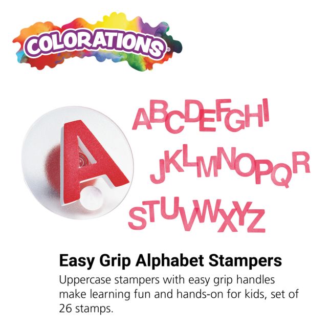 Colorations® Easy-Grip Stampers, Uppercase Alphabet - Set of 26