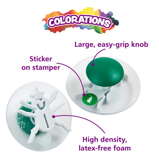Colorations® Easy-Grip Stampers, Bug Story - Set of 12