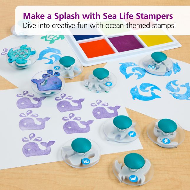 Colorations® Easy-Grip Stampers, Sea Life - Set of 14