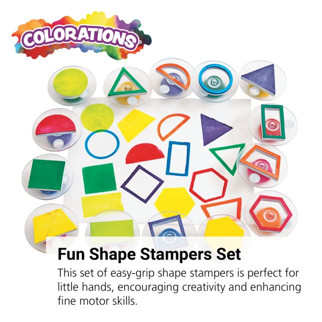 Colorations® Easy-Grip Stampers, Shapes - Set of 14