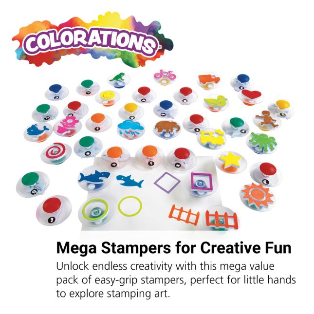 Colorations® Easy Grip Stampers Mega Value Pack - 40 Pieces