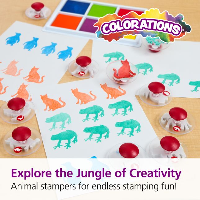 Colorations® Easy-Grip Stampers, Animals - Set of 14
