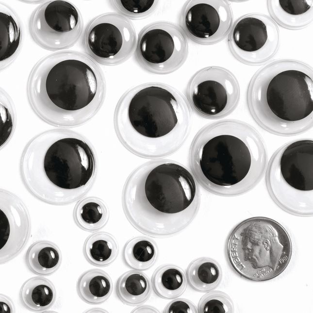 Colorations® Self-Adhesive Wiggly Eyes, Black - 100 Pieces