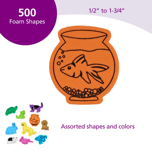 Colorations® Favorite Pets Foam Shapes - 500 Pieces