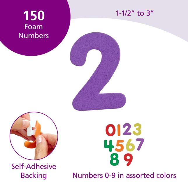 Colorations® Self-Adhesive Number Foam Shapes - 150 Pieces