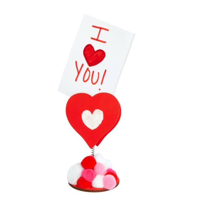 Colorations® Wooden Bobble Heart Note Holders - Set of 12