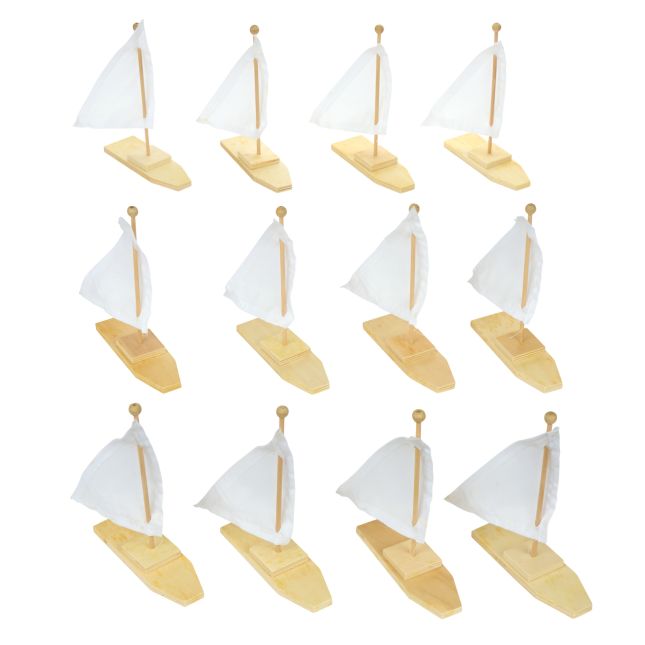 Colorations® Wooden Sailboats - Set of 12