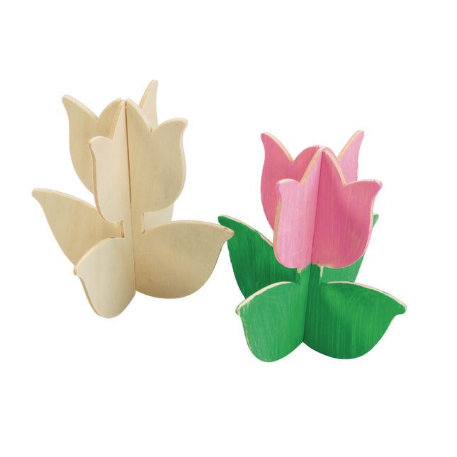 Colorations® Decorate Your Own 3D Wooden Tulip, Set of 12