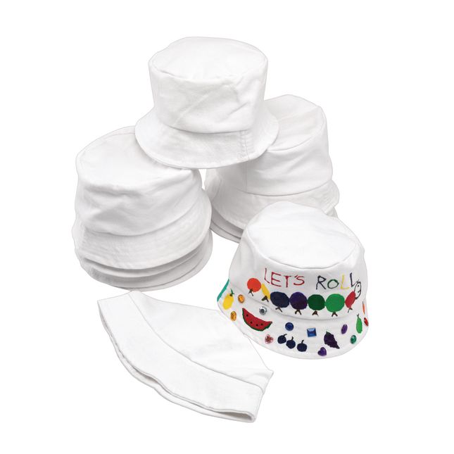 Colorations® Decorate Your Own Canvas Bucket Hat - Set of 10