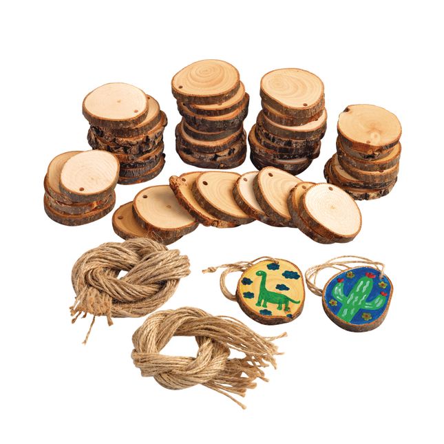Colorations® 48 Natural Pre-drilled Wood Slices