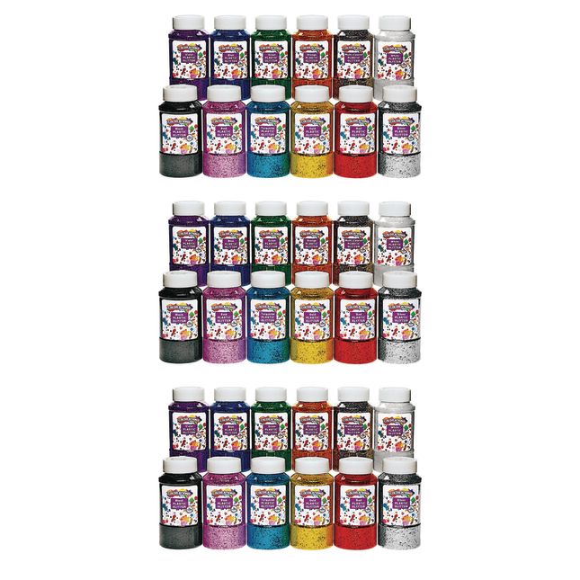 Colorations® Extra-Safe Plastic Glitter, 3 lbs. - Set of All 12