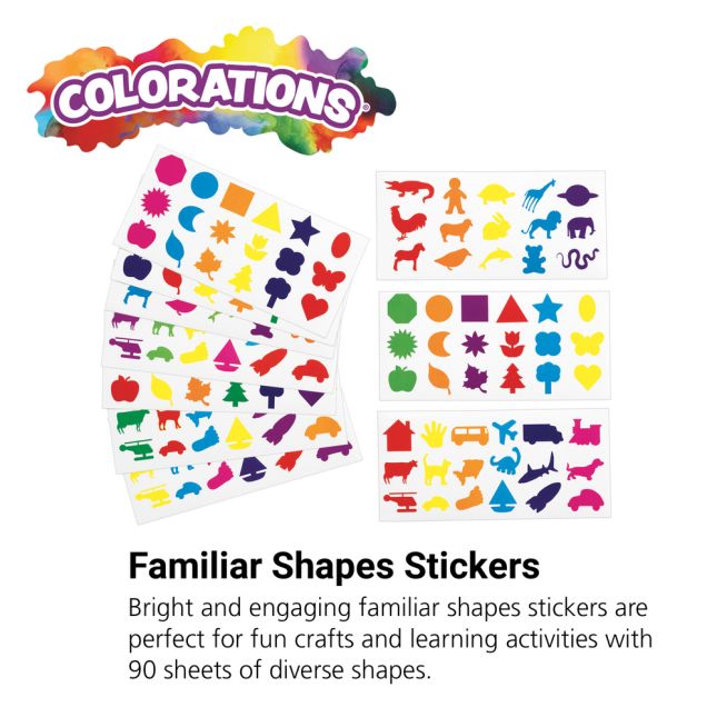 Colorations® Familiar Shapes Stickers - 90 Sheets