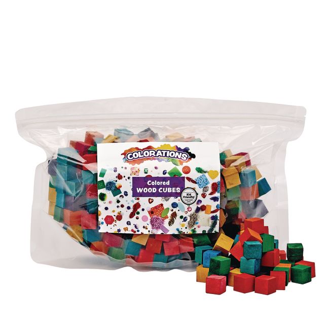 Colorations® Colored Wood Cubes - 196 Pieces