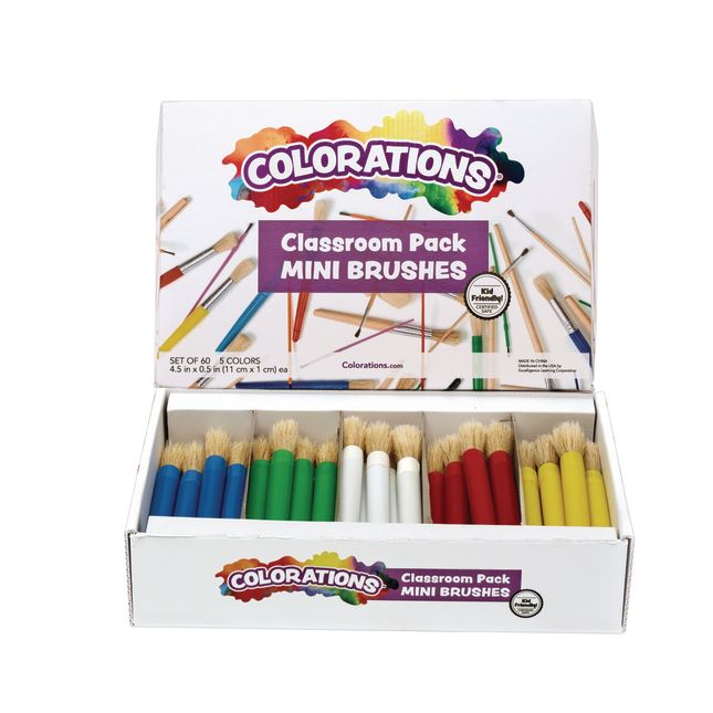 Colorations® Mini-Brush Classroom Value Pack - Set of 60_0