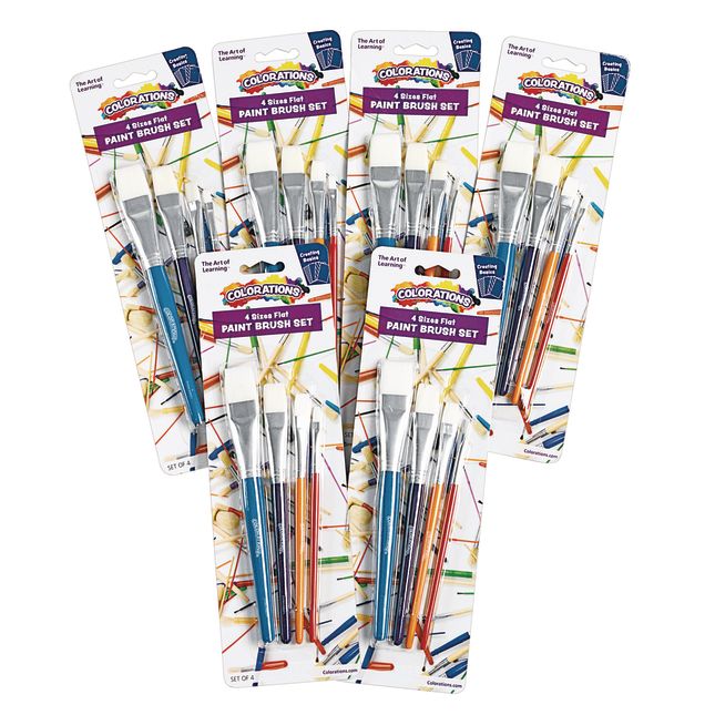 Colorations® Flat Paint Brushes Set of 4 - 6 Packs