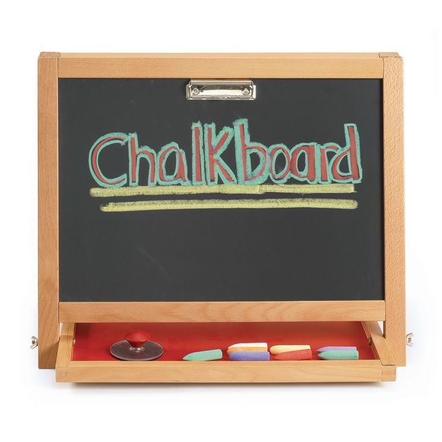 Colorations® Tabletop Easel featuring magnetic dry erase board, chalkboard and clips to hold paper