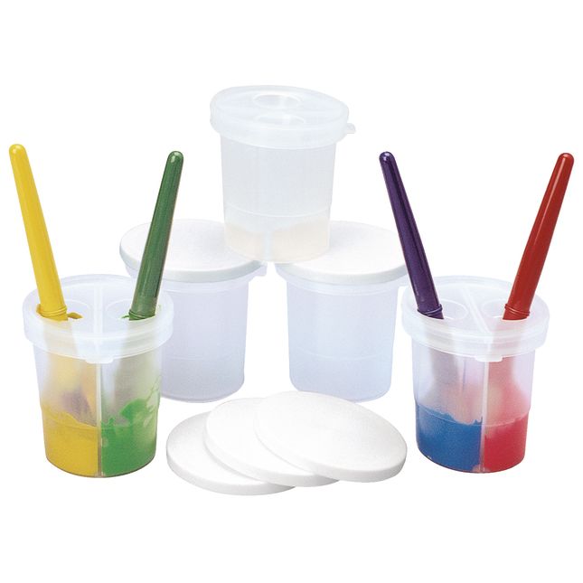 Colorations® Double-Dip Divided Paint Cups   Set of 5
