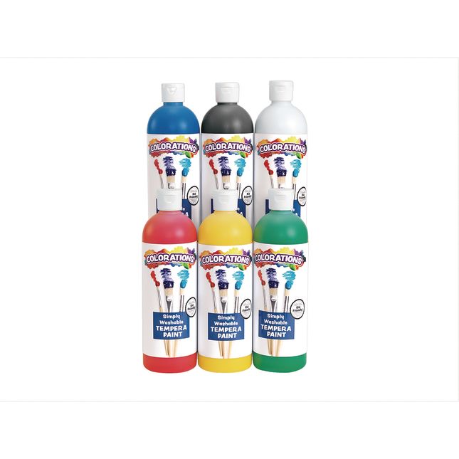 Colorations® Simply Washable Tempera 8 oz. - Set of 6