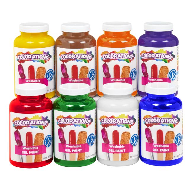 Colorations® Washable Gel Paint Gallon - Set of 8