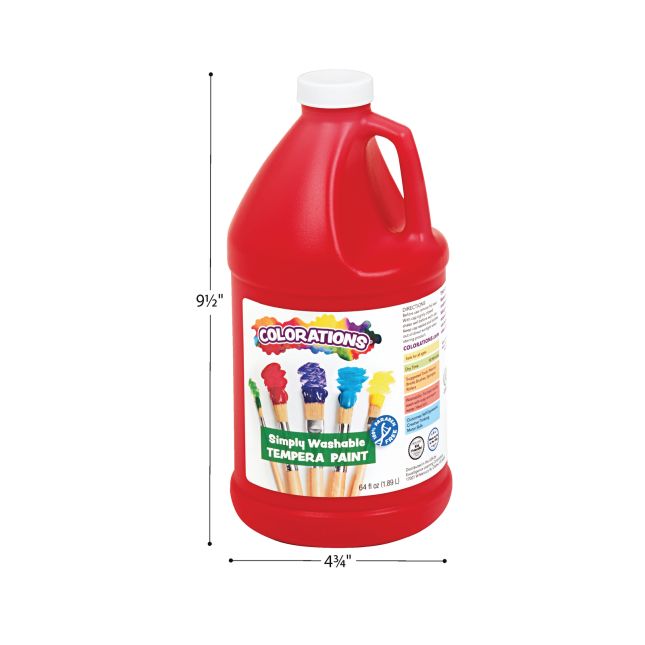 Colorations® Paraben-Free Simply Washable Tempera Paint - Set of 10, 1/2 Gallons