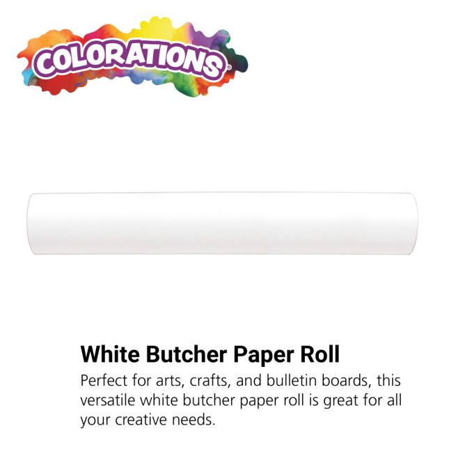 Colorations® White Butcher Paper Roll, 18" x 200', 40 lb. Paper Stock