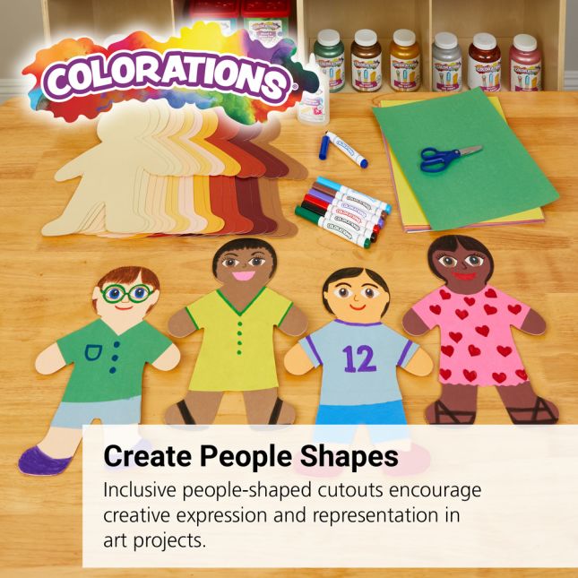 Colorations® Colors Like Me® Multicultural Big People Shapes - Set of 24_1