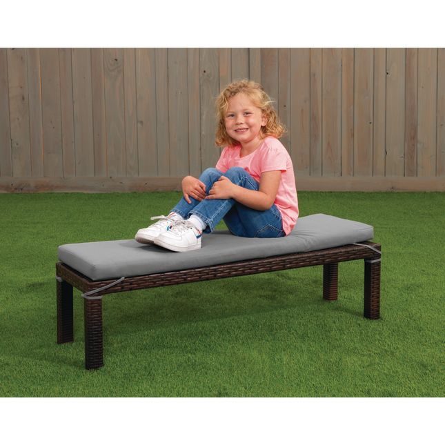 Excellerations® Outdoor Wicker Bench (Preschool Height)