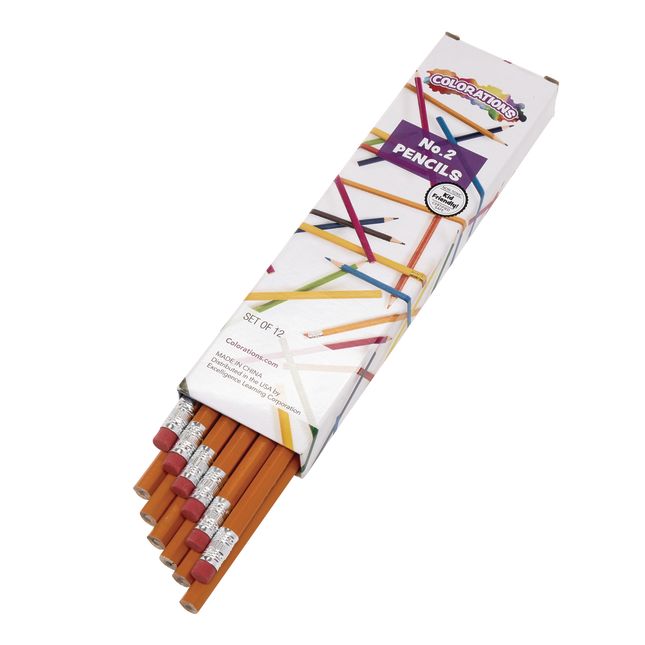 Colorations® NO.2 Hex Pencils with Erasers - 24 Sets