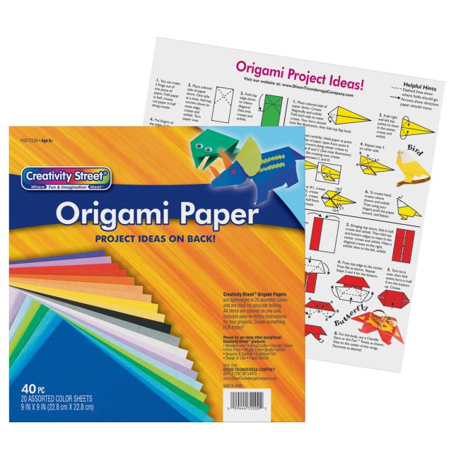 Origami Paper, Assorted Colors - 40 Sheets