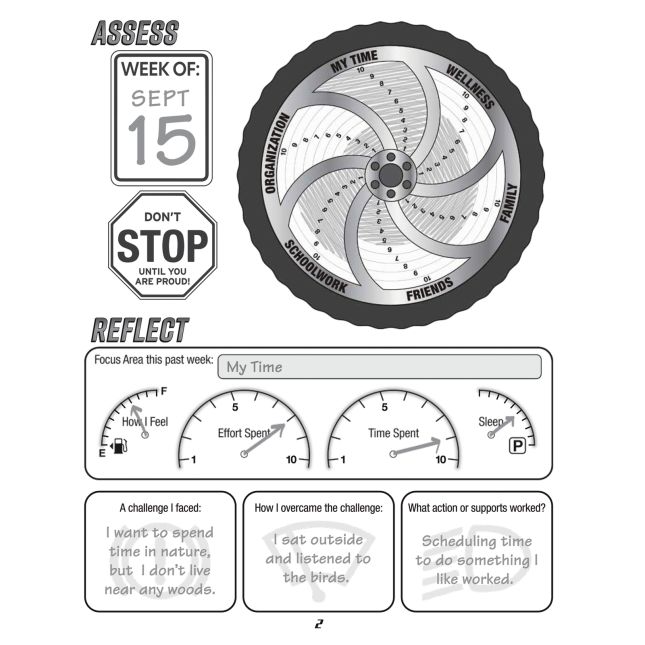 Really Good Stuff® Weekly Wheel Self-Management Journal - Set of 12 Journals