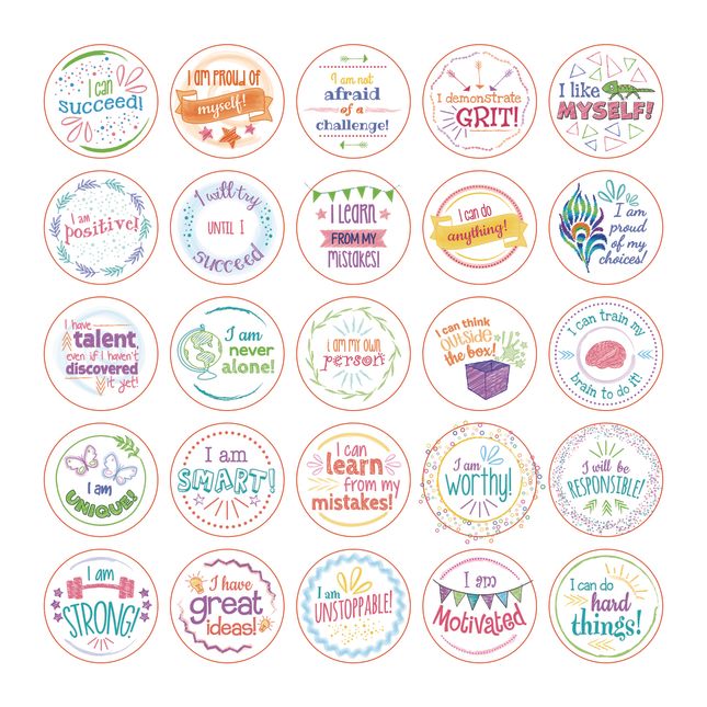 Really Good Stuff® Confidence Chips – 100 Empowering, Motivational, Positive Affirmations – Encourage Positive Feelings– Social-Emotional Learning – SEL for The Home and Classroom