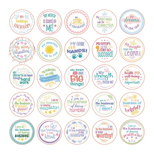 Really Good Stuff® Confidence Chips – 100 Empowering, Motivational, Positive Affirmations – Encourage Positive Feelings– Social-Emotional Learning – SEL for The Home and Classroom_5