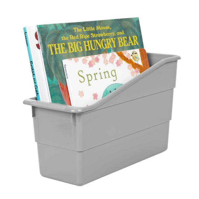 Really Good Stuff® Three Tier Shelf Storage with Pebble Durable Book and Binder Holders